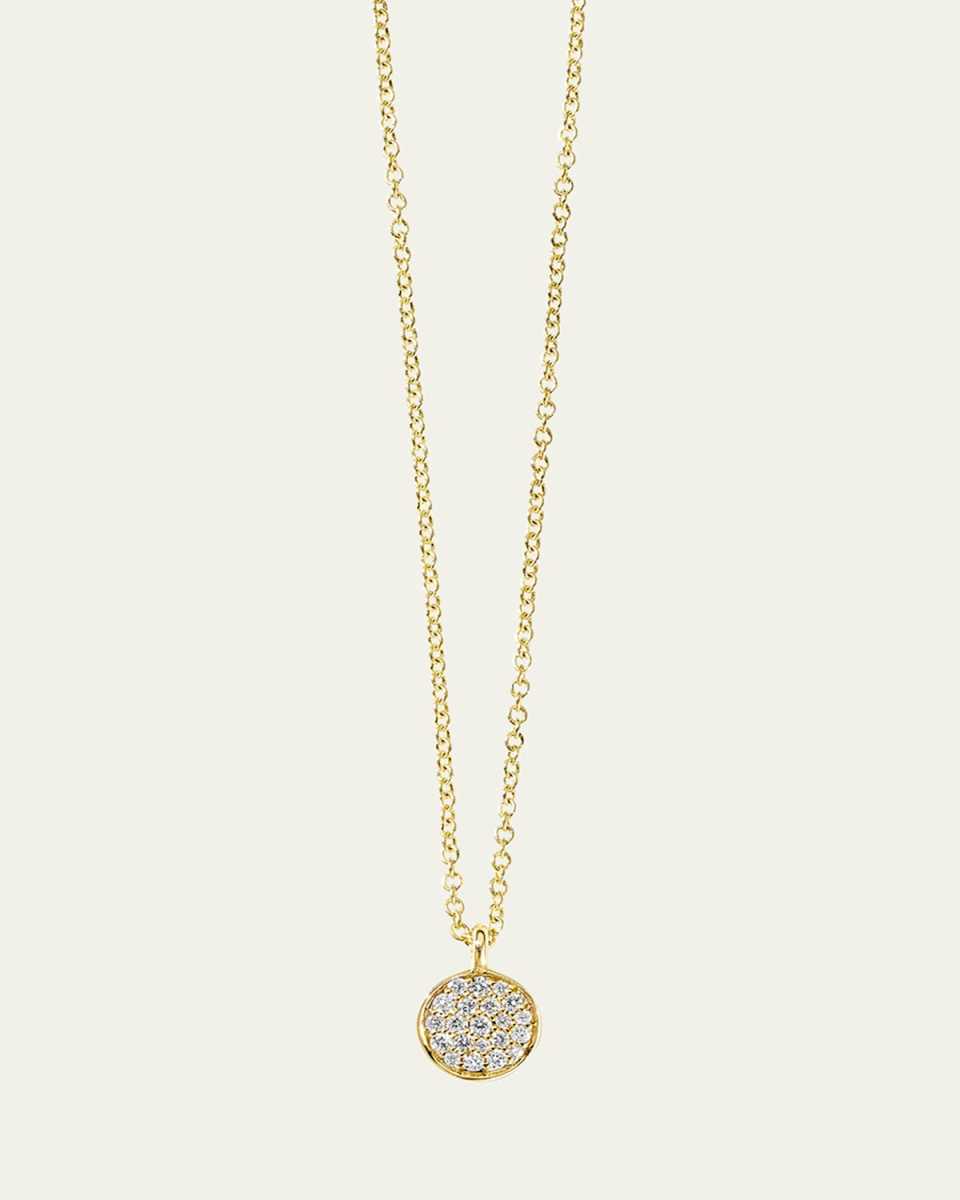 Mini Flower Pendant Necklace in 18K Gold with Diamonds